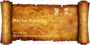Márta Károly névjegykártya